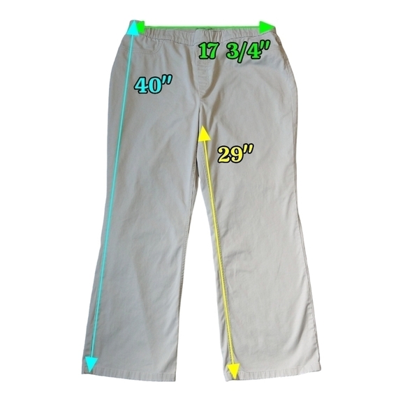 L.L. Bean Beige Classic Fit Straight Leg Pull On Pants High Rise Neutral - Picture 2 of 8